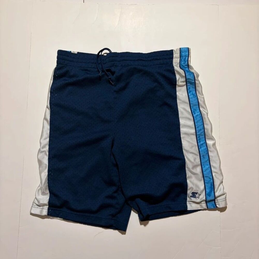 Vintage navy and light blue starter, baggy, basketball short size medium
